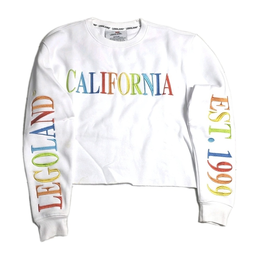 LEGOLAND California Rainbow Embroidered Cropped Sweatshirt Women's M 2022 - Picture 3 of 12